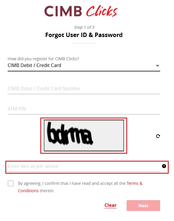 Cara Reset Password CIMBClicks Banking Portal