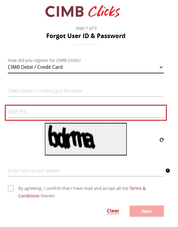 Cara Reset Password CIMBClicks Internet Banking Portal