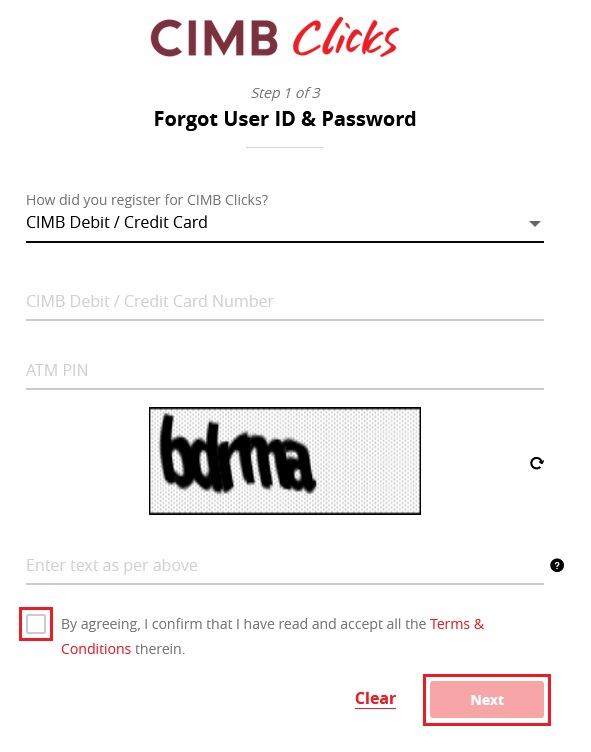 Cara Reset Password CIMBClicks Web Portal
