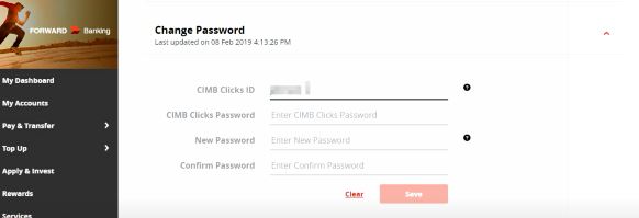 Maklumat Change Password CIMB